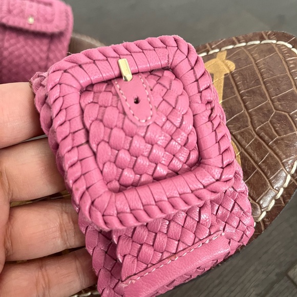 Sam Edelman Gabriela Pink Woven Slide Sandals Size 12 - Picture 5 of 7